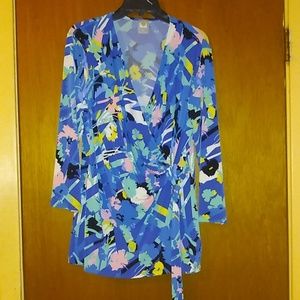 Anne Klein knit wrap-style top XL